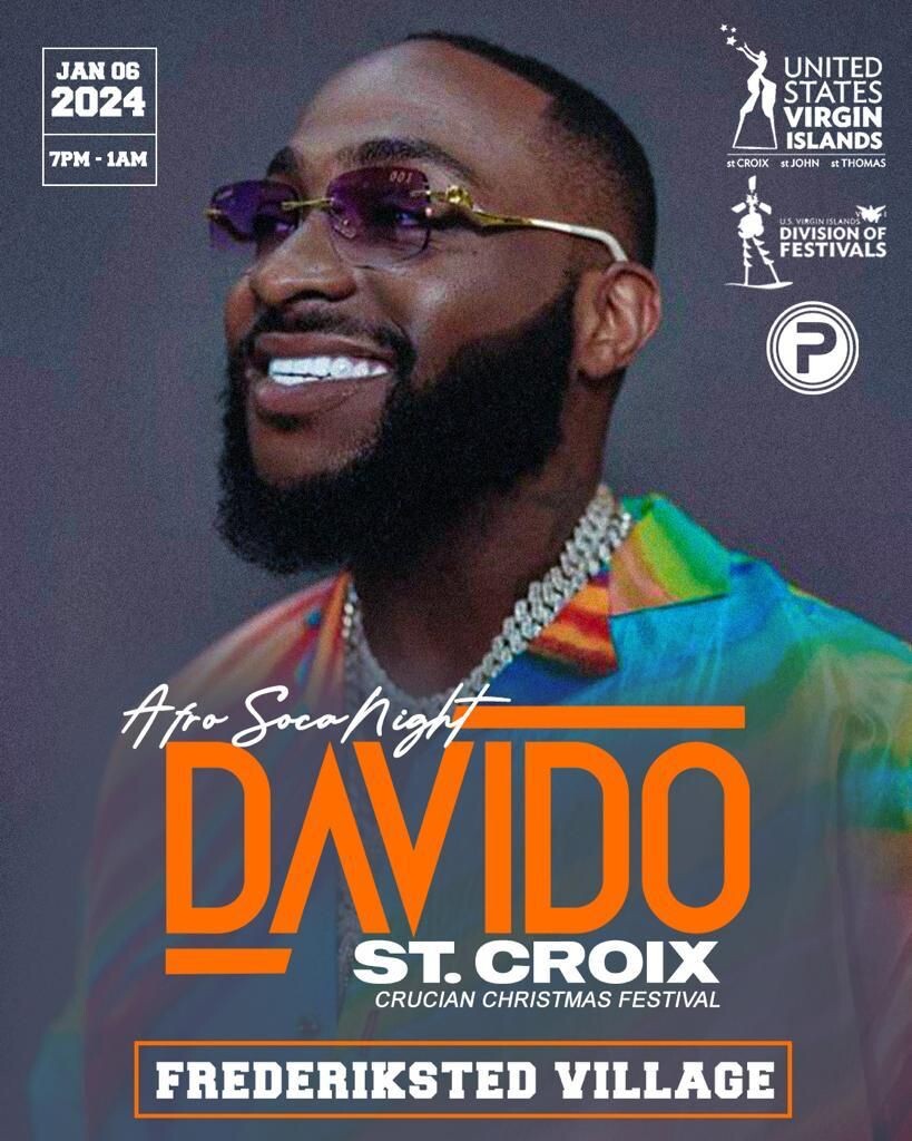 PMP: Superstar Davido to headline at Afro Soca Festival in U.S Virgin Island