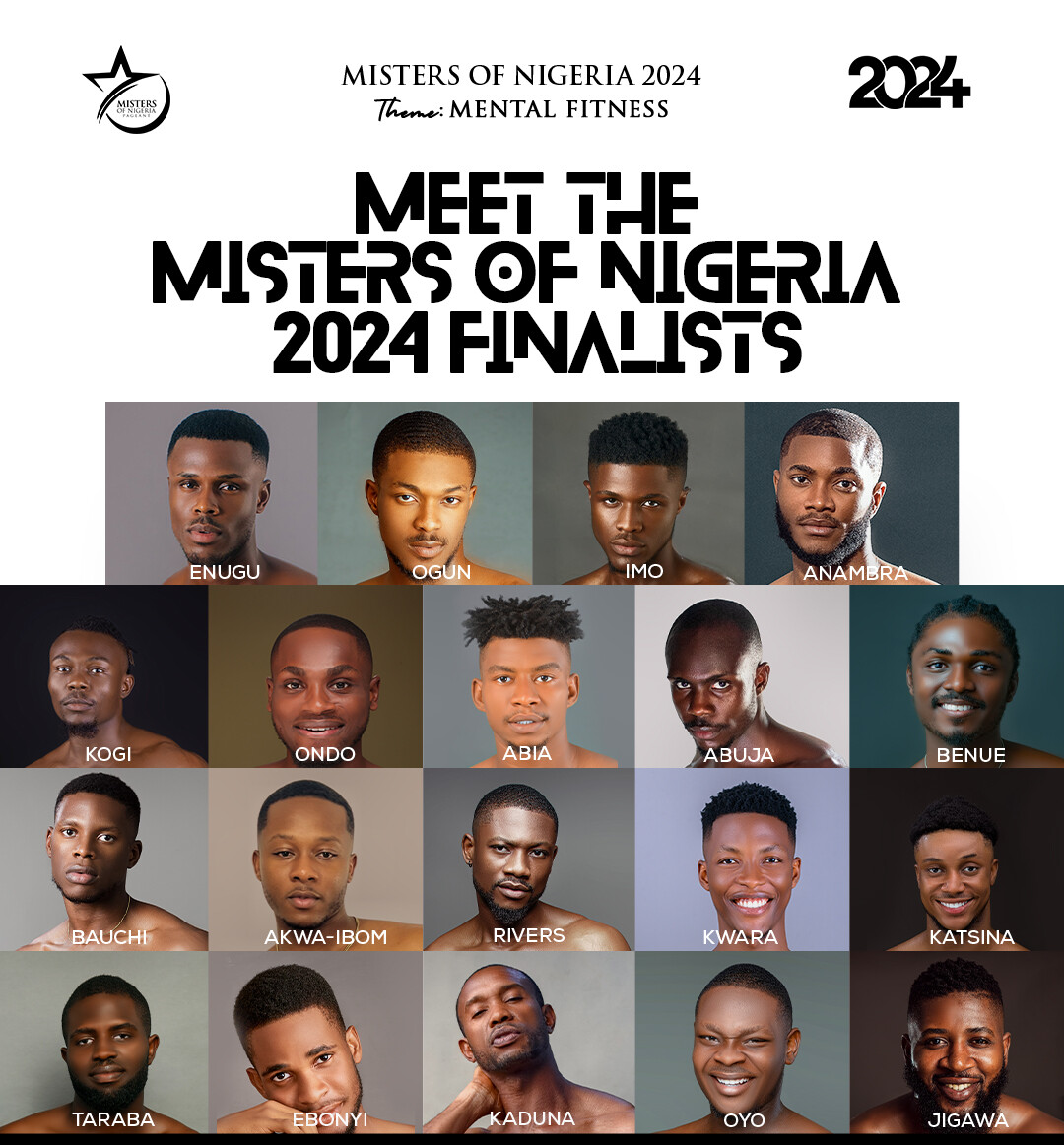 Finalists for the 2024 Misters of Nigeria Pageant Revealed