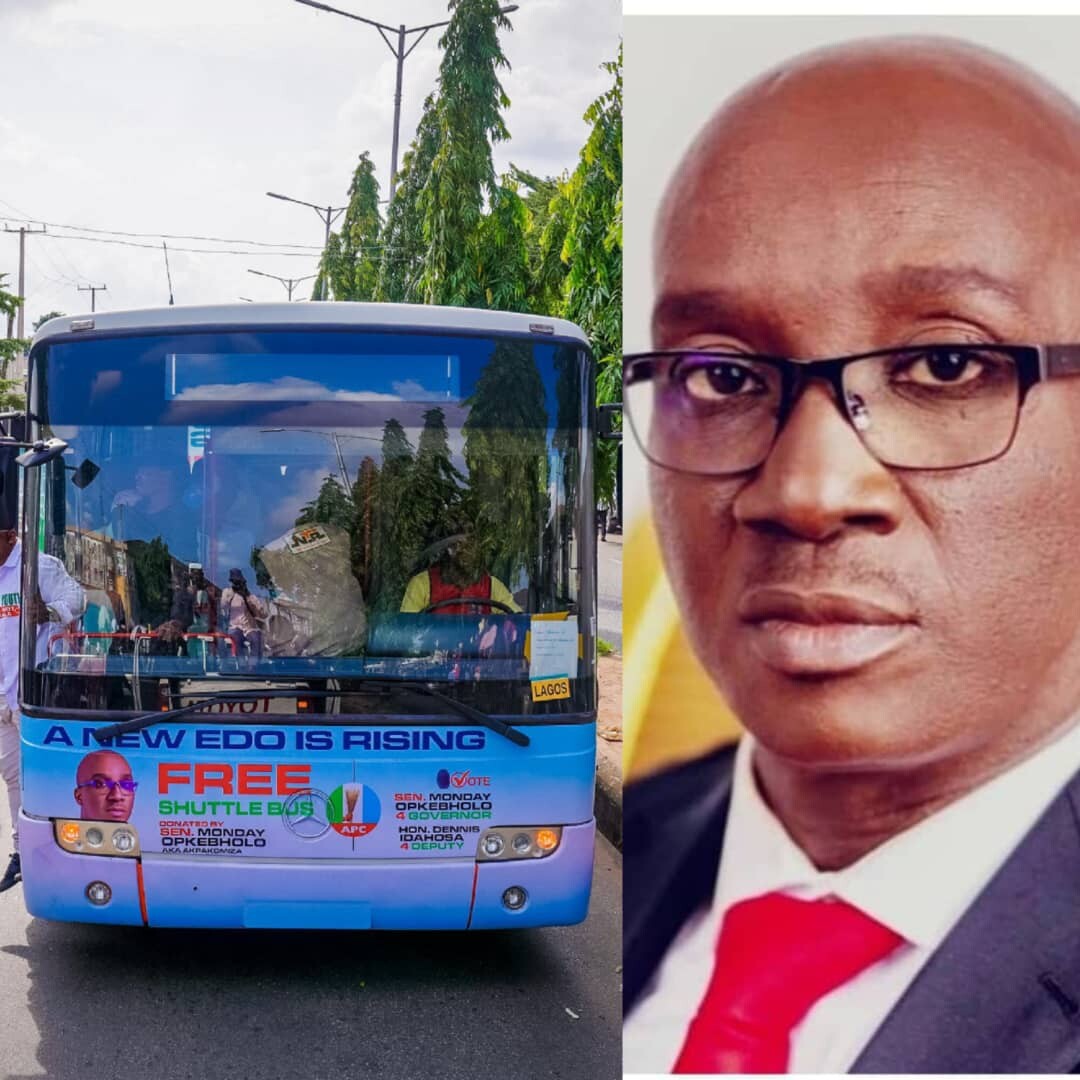 Senator Monday Okpebholo continues to support Edo South with two new luxury buses for his free transport service