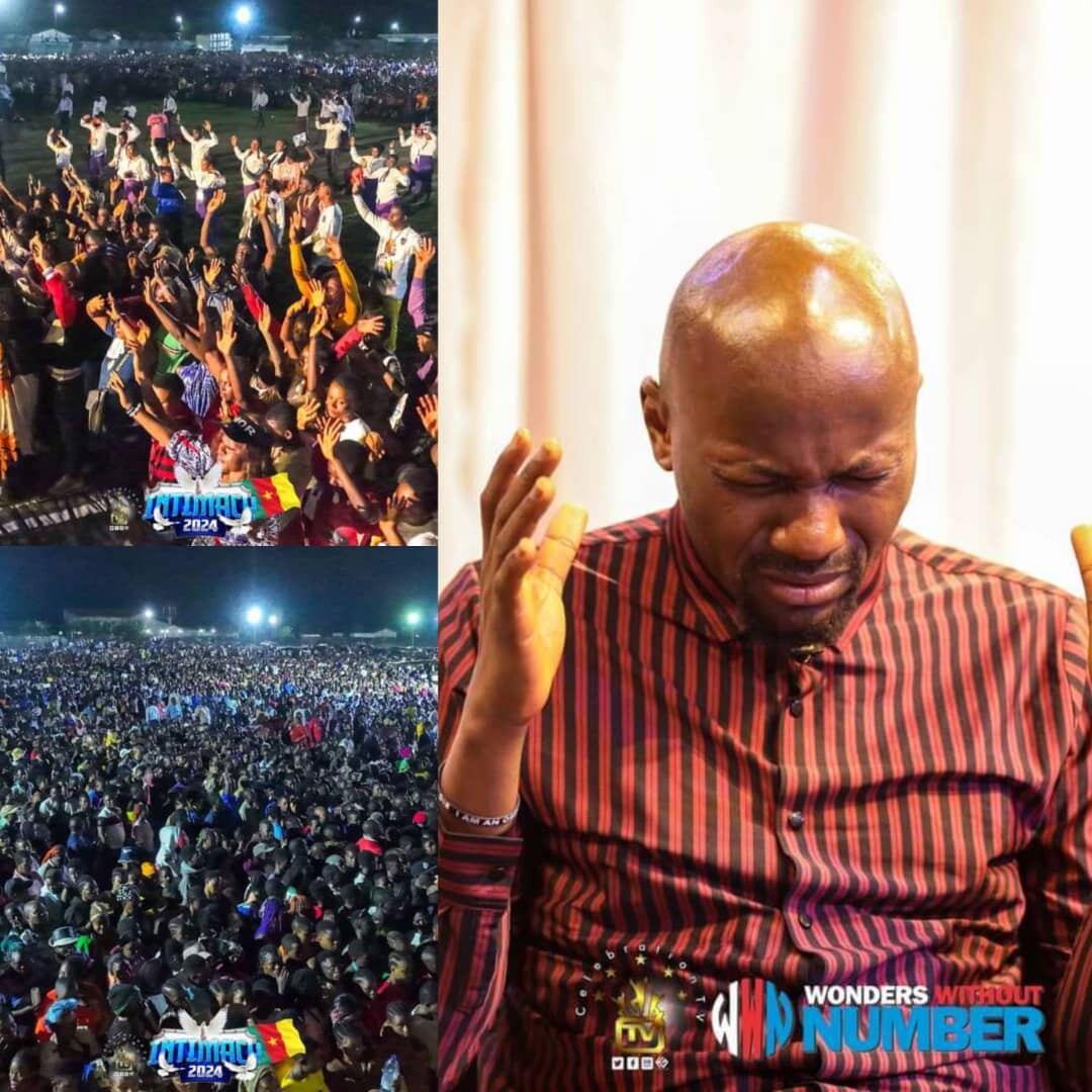 Crowd Overflows as Apostle Suleman Preaches ‘Favour Over Labour’ at Packed Cameroon Stadium